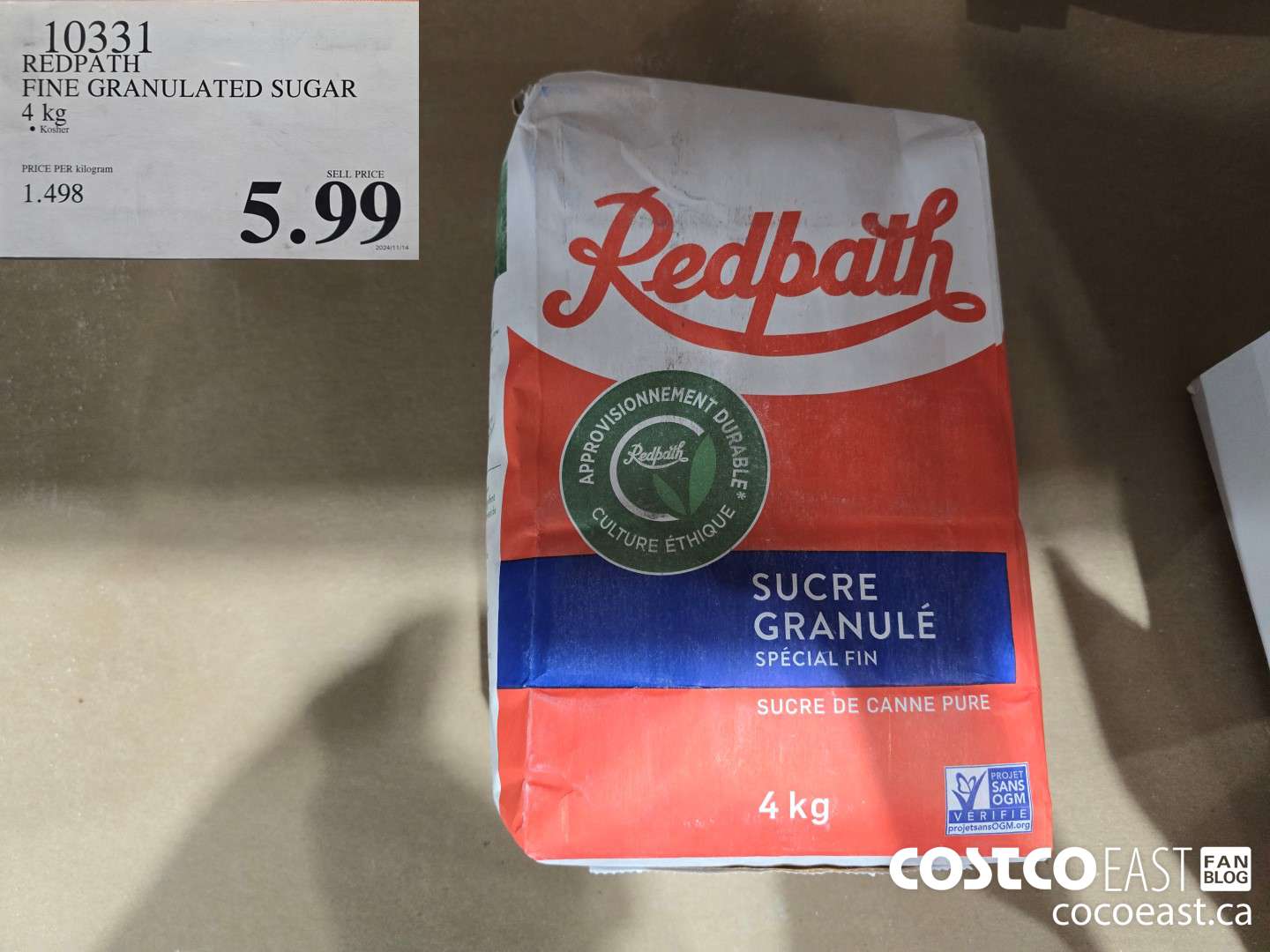 10331 REDPATH FINE GRANULATED SUGAR 4 KG $5.99
