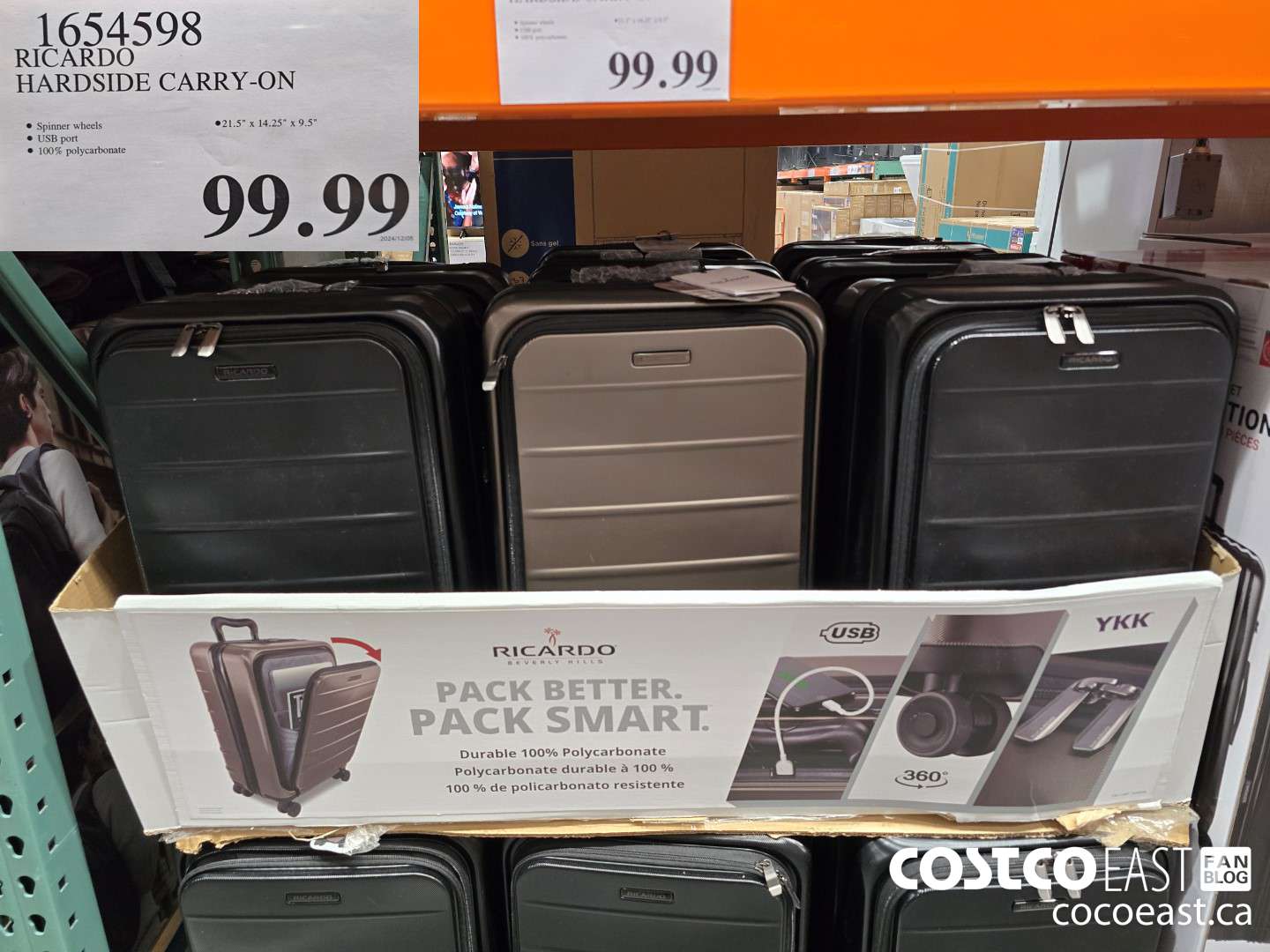 1654598 RICARDO HARDSIDE CARRY-ON $99.99