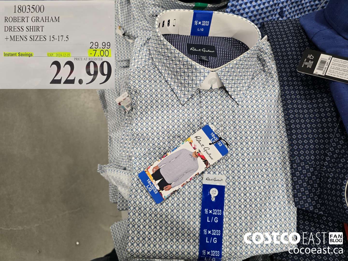 1803500 ROBERT GRAHAM DRESS SHIRT +MENS SIZES 15-17.5 ($7.00 INSTANT SAVINGS EXPIRES ON 2024-12-15) $22.99
