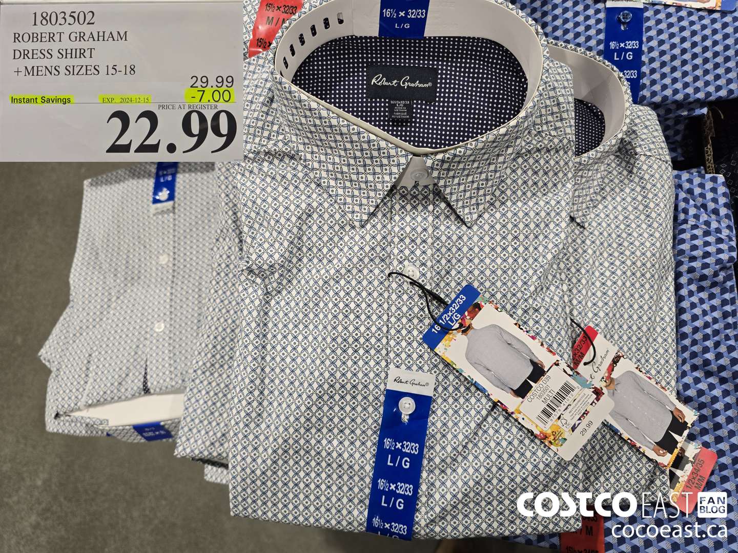 1803502 ROBERT GRAHAM DRESS SHIRT +MENS SIZES 15-18 ($7.00 INSTANT SAVINGS EXPIRES ON 2024-12-15) $22.99
