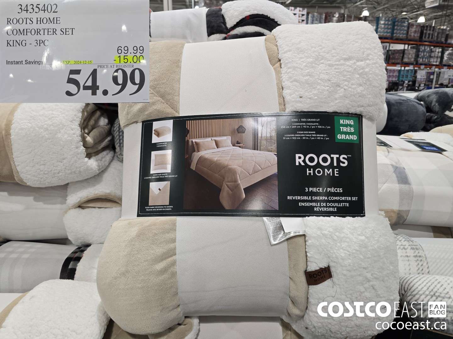 3435402 ROOTS HOME COMFORTER SET KING - 3PC ($15.00 INSTANT SAVINGS EXPIRES ON 2024-12-15) $54.99