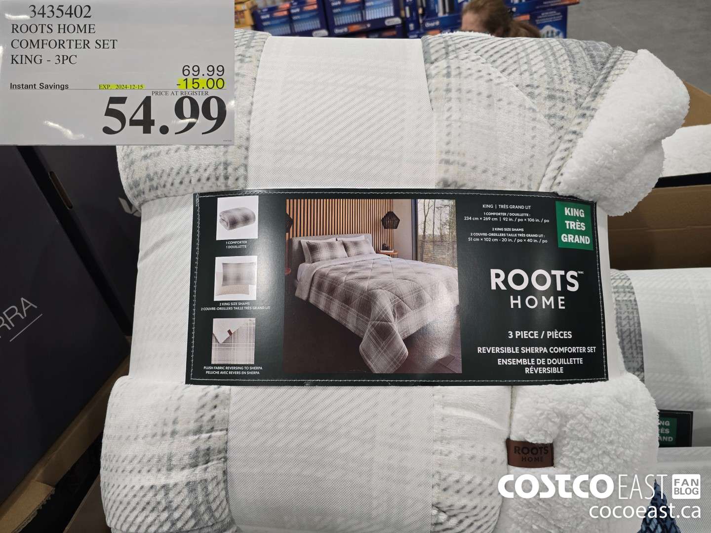 3435402 ROOTS HOME COMFORTER SET KING - 3PC ($15.00 INSTANT SAVINGS EXPIRES ON 2024-12-15) $54.99