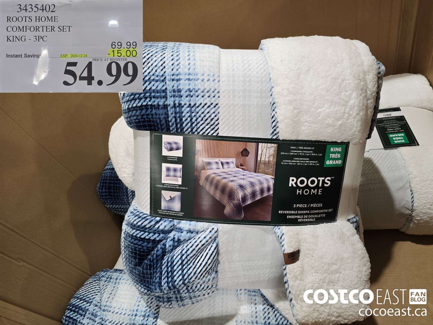 3435402 ROOTS HOME COMFORTER SET KING - 3PC ($15.00 INSTANT SAVINGS EXPIRES ON 2024-12-24) $54.99