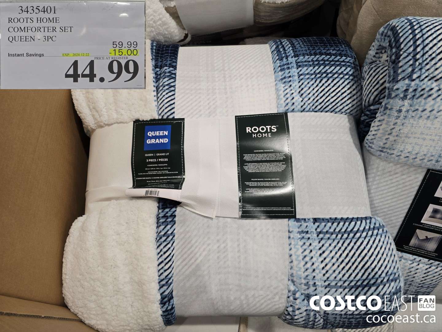 3435401 ROOTS HOME COMFORTER SET QUEEN - 3PC ($15.00 INSTANT SAVINGS EXPIRES ON 2024-12-22) $44.99