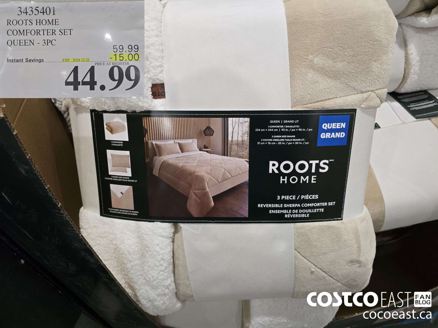 3435401 ROOTS HOME COMFORTER SET QUEEN - 3PC ($15.00 INSTANT SAVINGS EXPIRES ON 2024-12-22) $44.99