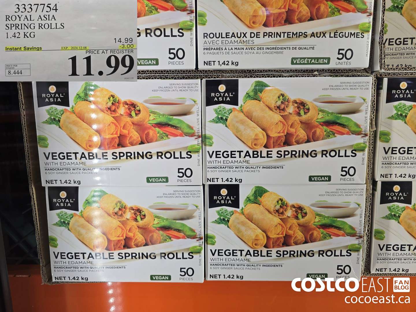 3337754 ROYAL ASIA SPRING ROLLS 1.42 KG ($3.00 INSTANT SAVINGS EXPIRES ON 2024-12-08) $11.99