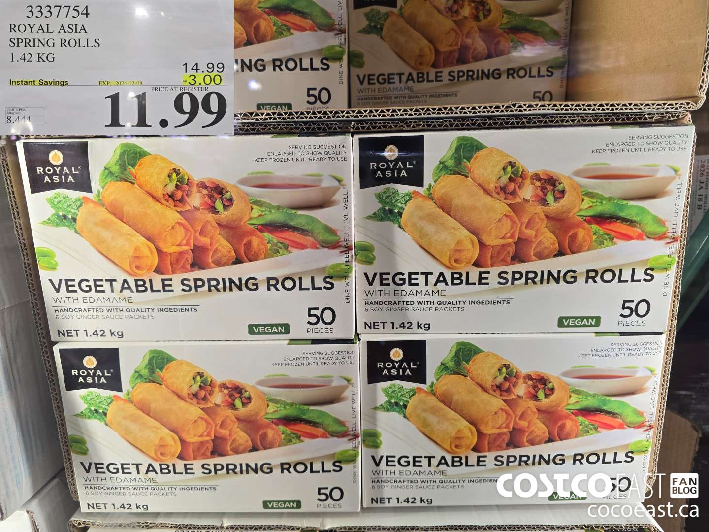 3337754 ROYAL ASIA SPRING ROLLS 1.42 KG ($3.00 INSTANT SAVINGS EXPIRES ON 2024-12-08) $11.99