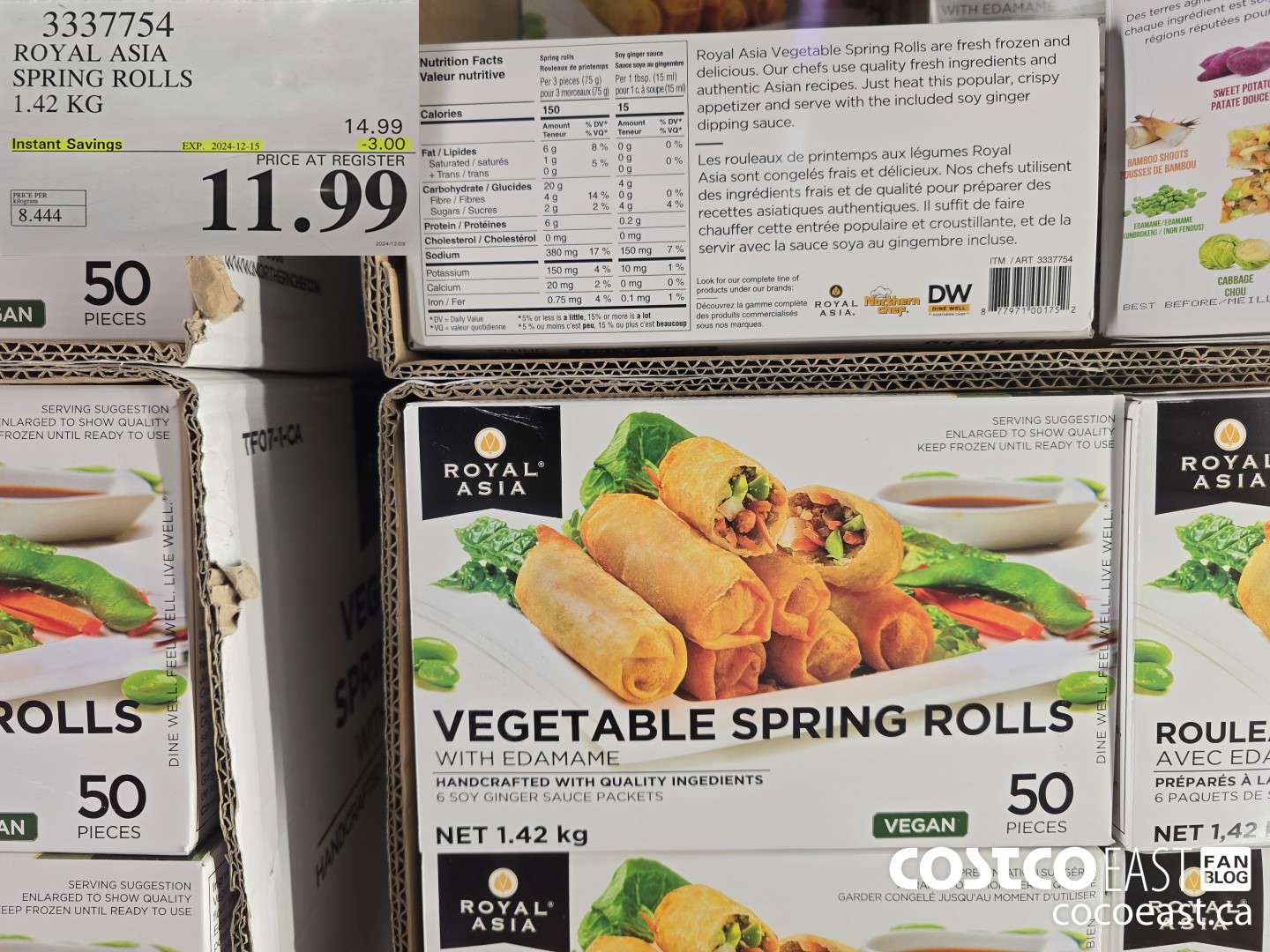 3337754 ROYAL ASIA SPRING ROLLS 1.42 KG ($3.00 INSTANT SAVINGS EXPIRES ON 2024-12-15) $11.99