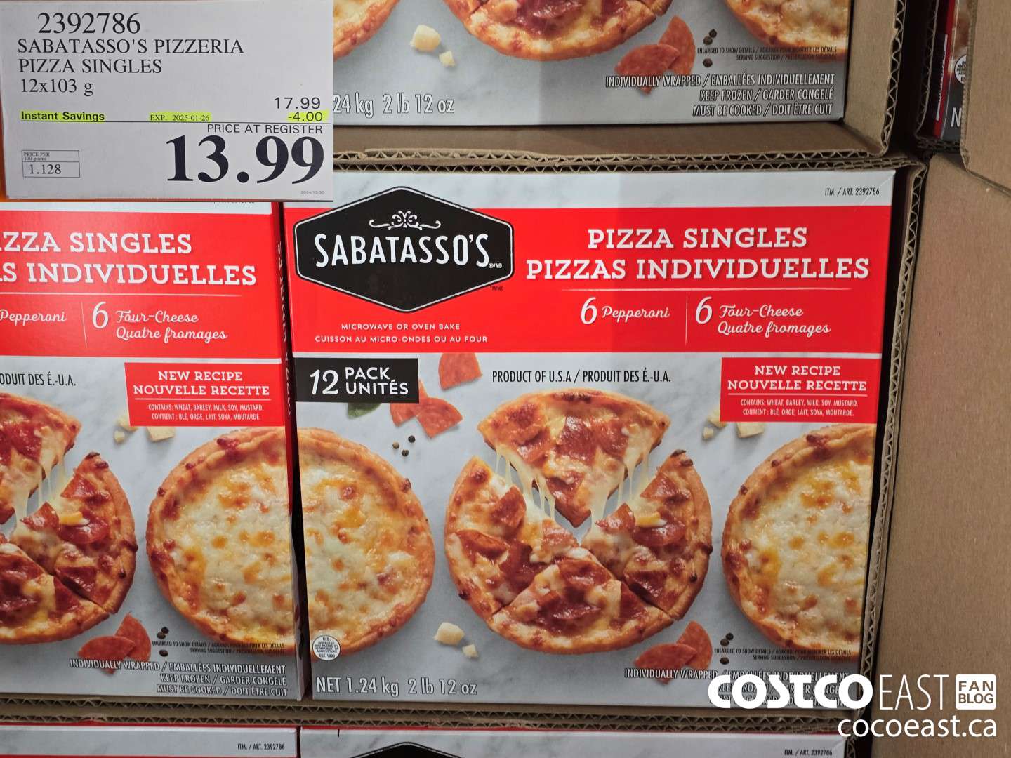 2392786 SABATASSO'S PIZZERIA PIZZA SINGLES 2x103 G ($4.00 INSTANT SAVINGS EXPIRES ON 2025-01-26) $13.99