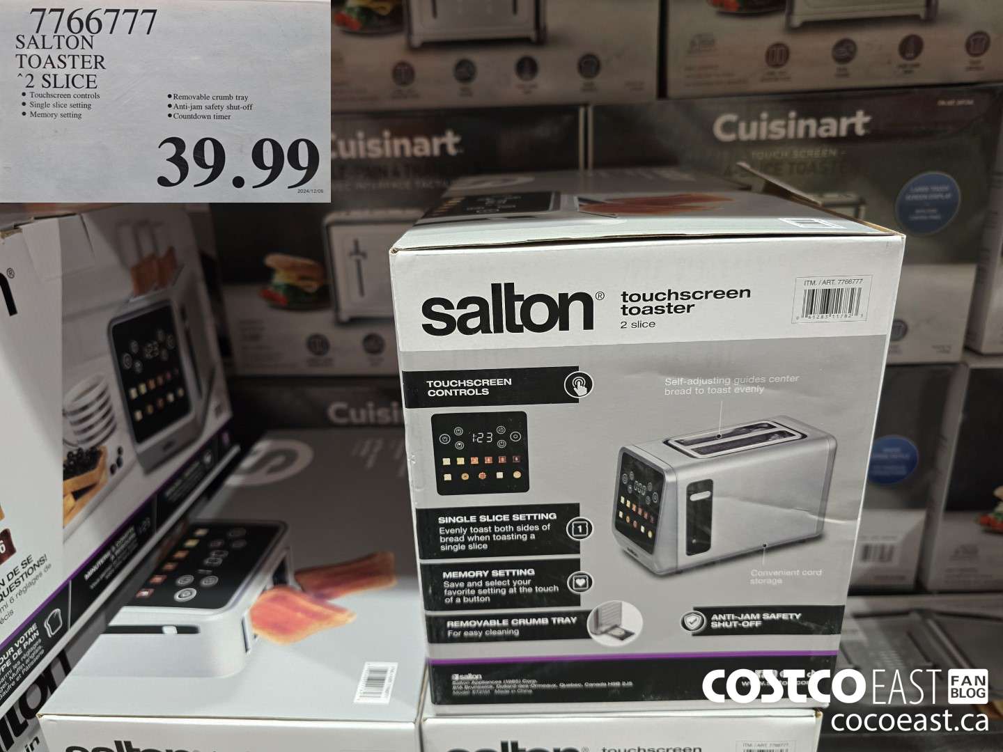 7766777 SALTON TOASTER 2 SLICE $39.99