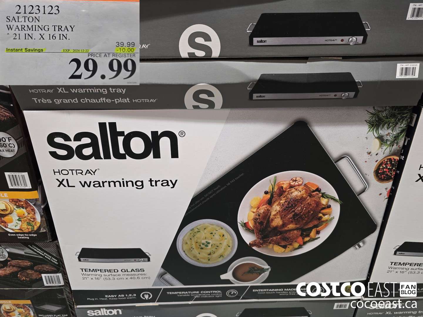 2123123 SALTON WARMING TRAY 21 IN x 16 IN ($10.00 INSTANT SAVINGS EXPIRES ON 2024-12-22) $29.99