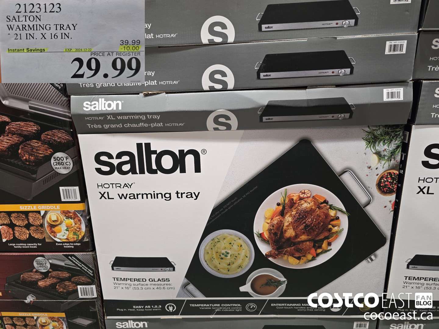 2123123 SALTON WARMING TRAY 21 IN x 16 IN ($10.00 INSTANT SAVINGS EXPIRES ON 2024-12-22) $29.99