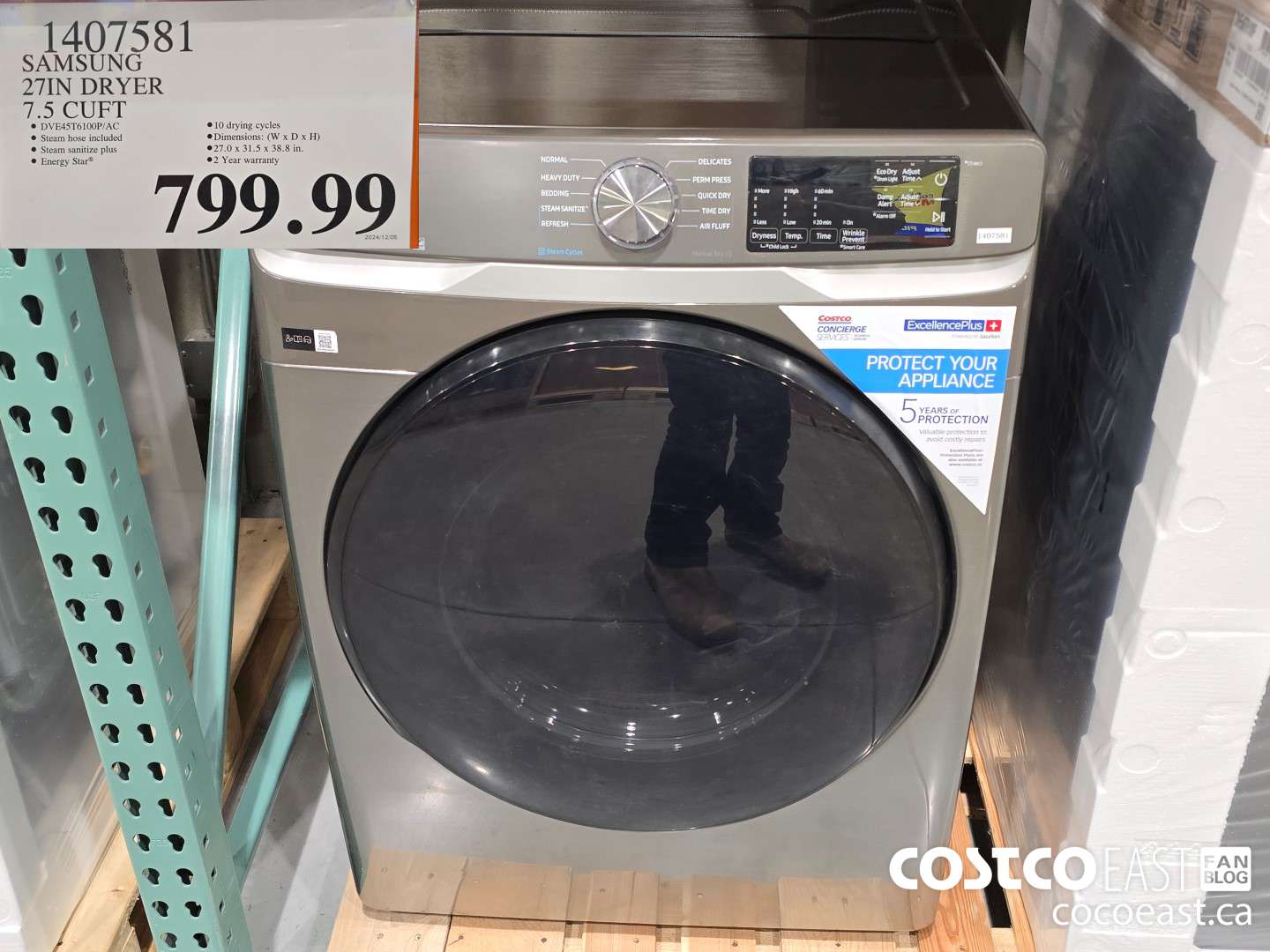 1407581 SAMSUNG 27IN DRYER 7.5 CUFT $799.99