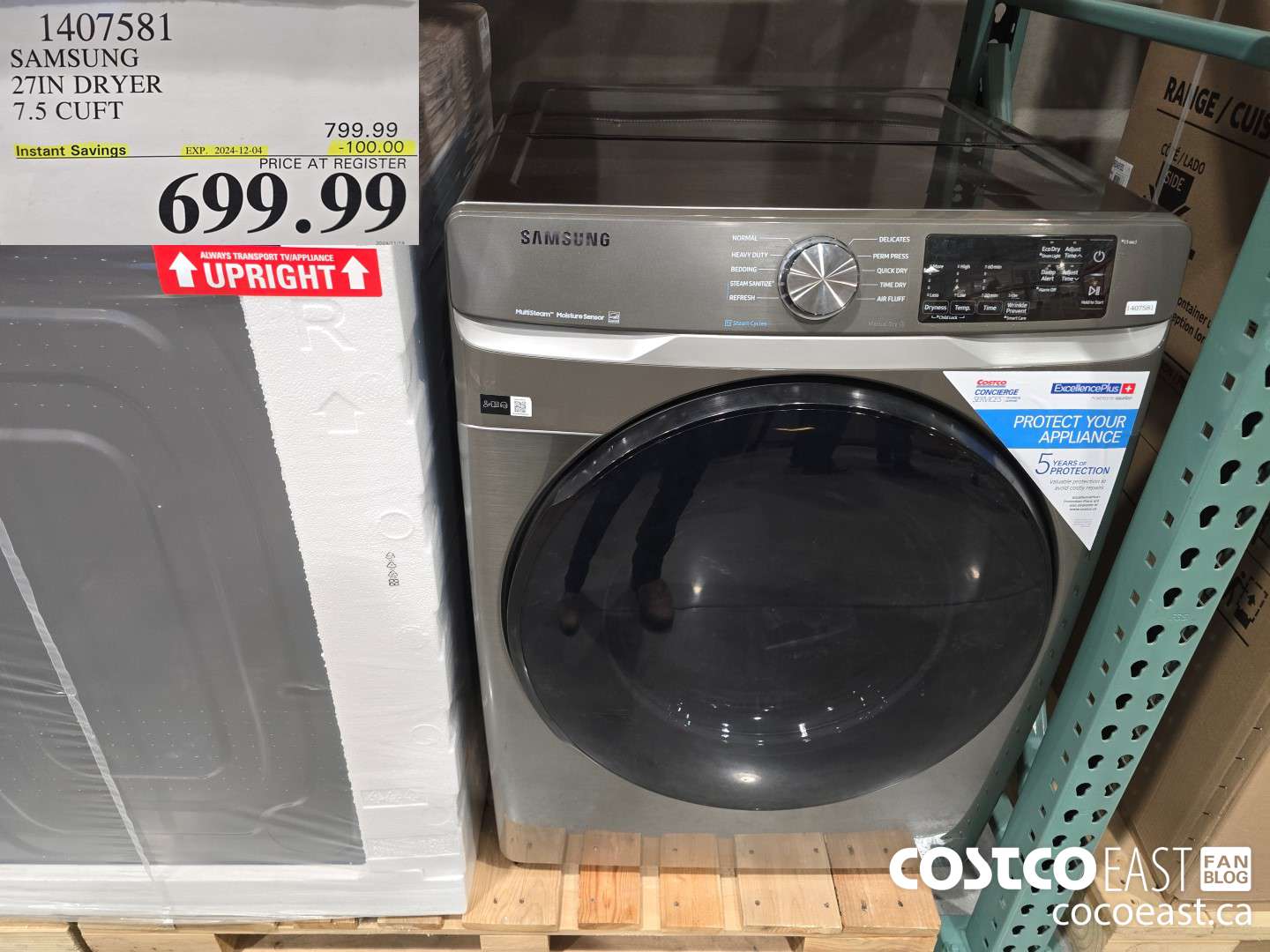 14075381 SAMSUNG 27IN DRYER 7.5 CUFT ($100.00 INSTANT SAVINGS EXPIRES ON 2024-12-04) $699.99