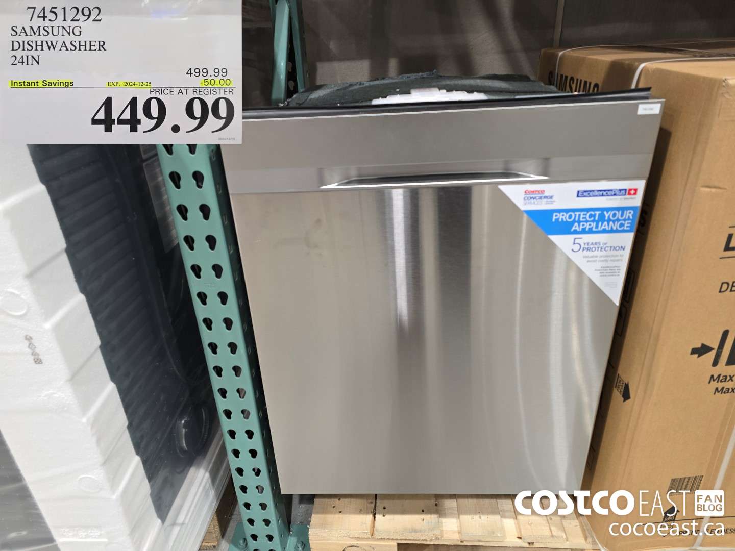 7451292 SAMSUNG DISHWASHER 24IN ($50.00 INSTANT SAVINGS EXPIRES ON 2024-12-25) $449.99