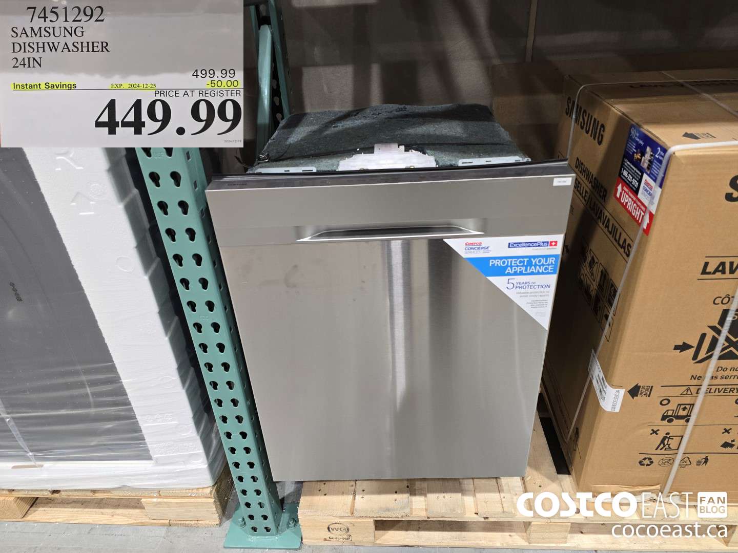 7451292 SAMSUNG DISHWASHER 24IN ($50.00 INSTANT SAVINGS EXPIRES ON 2024-12-25) $449.99