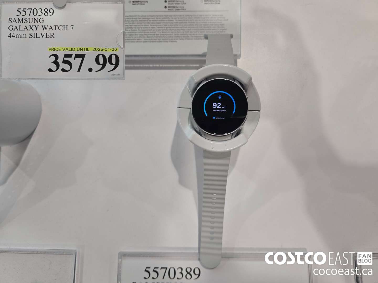5570389 SAMSUNG GALAXY WATCH 7 44mm Silver $357.99