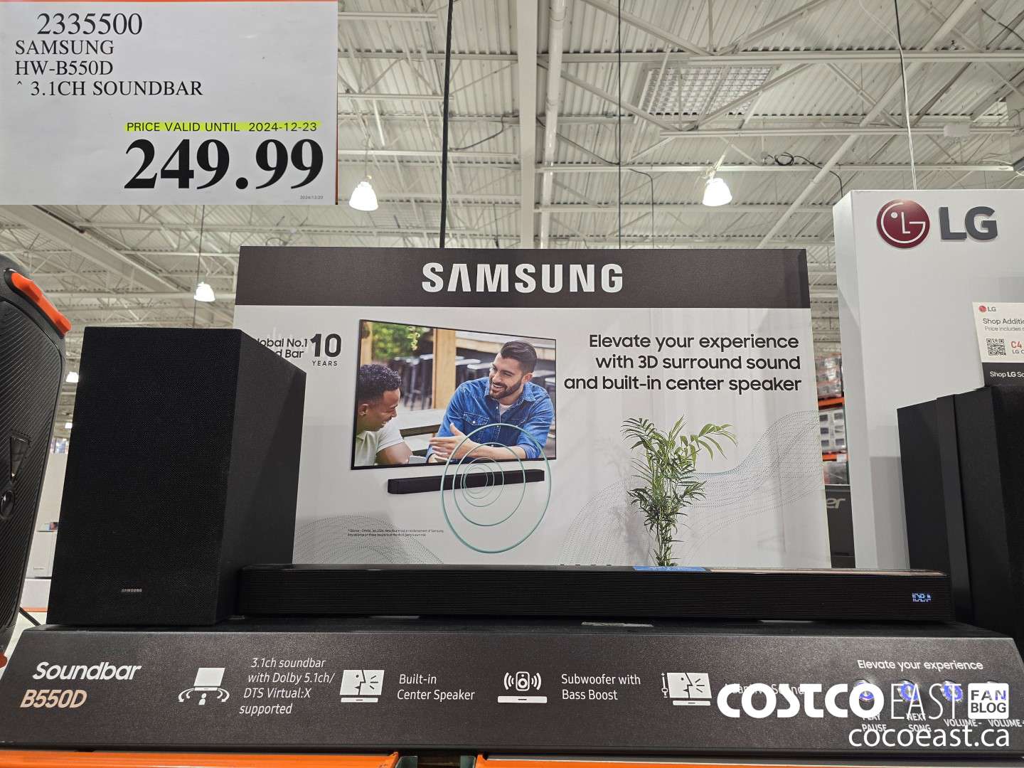 2335500 SAMSUNG HW-B550D SOUNDBAR 3.1 CH $249.99