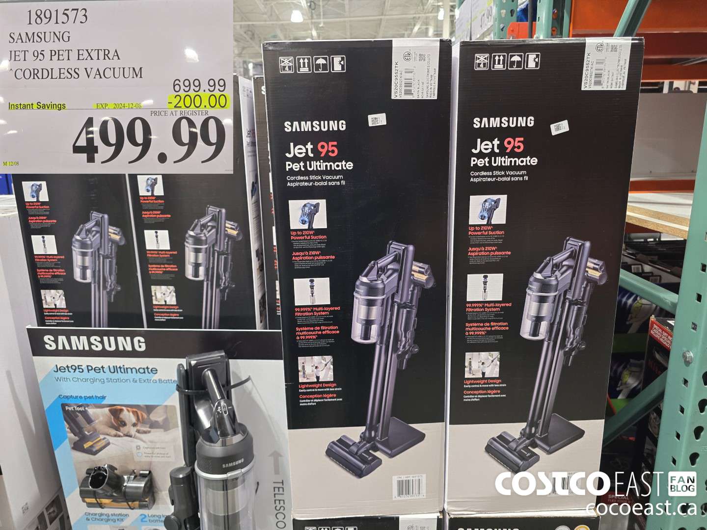 1891573 SAMSUNG JET 95 PET EXTRA STICK VACUUM ($200.00 INSTANT SAVINGS EXPIRES ON 2024-12-08) $499.99