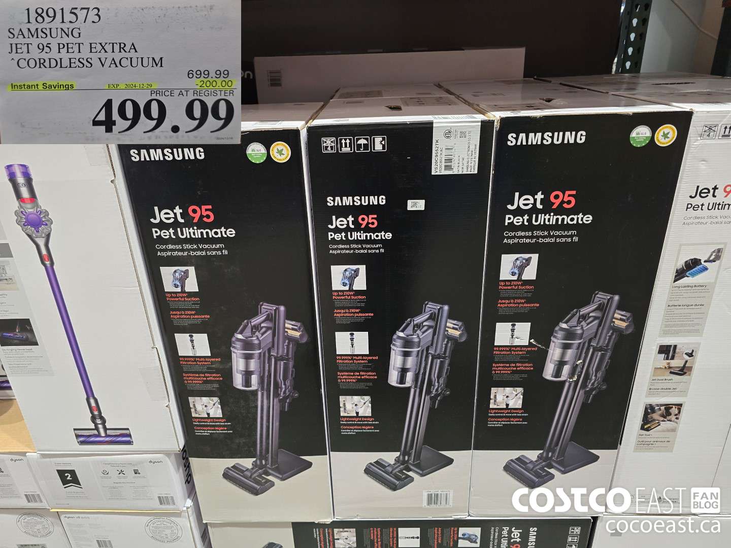 1891573 SAMSUNG JET 95 PET EXTRA STICK VACUUM ($200.00 INSTANT SAVINGS EXPIRES ON 2024-12-29) $499.99