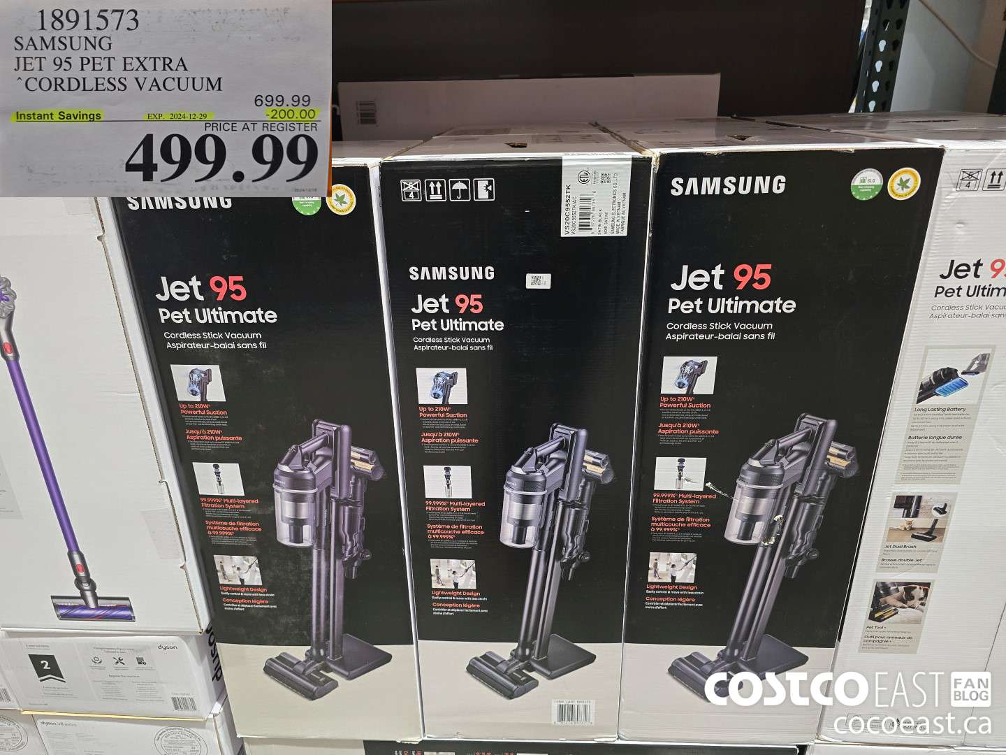 1891573 SAMSUNG JET 95 PET EXTRA STICK VACUUM ($200.00 INSTANT SAVINGS EXPIRES ON 2024-12-29) $499.99