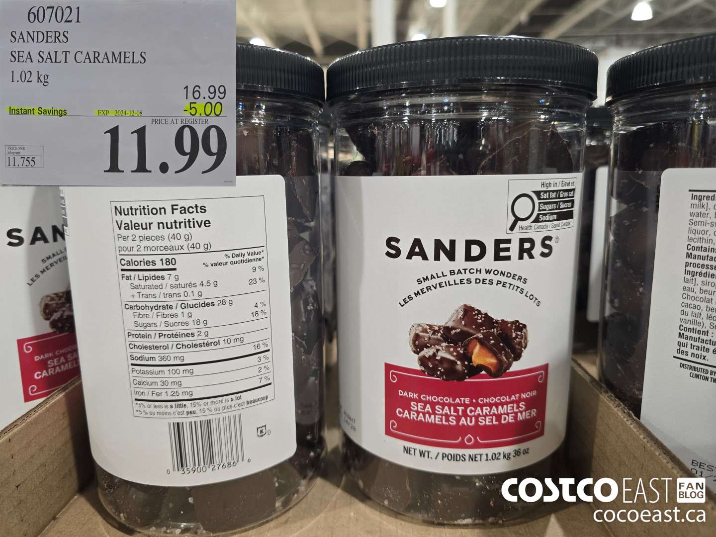 607021 SANDERS SEA SALT CARAMELS 1.02KG ($5.00 INSTANT SAVINGS EXPIRES ON 2024-12-08) $11.99