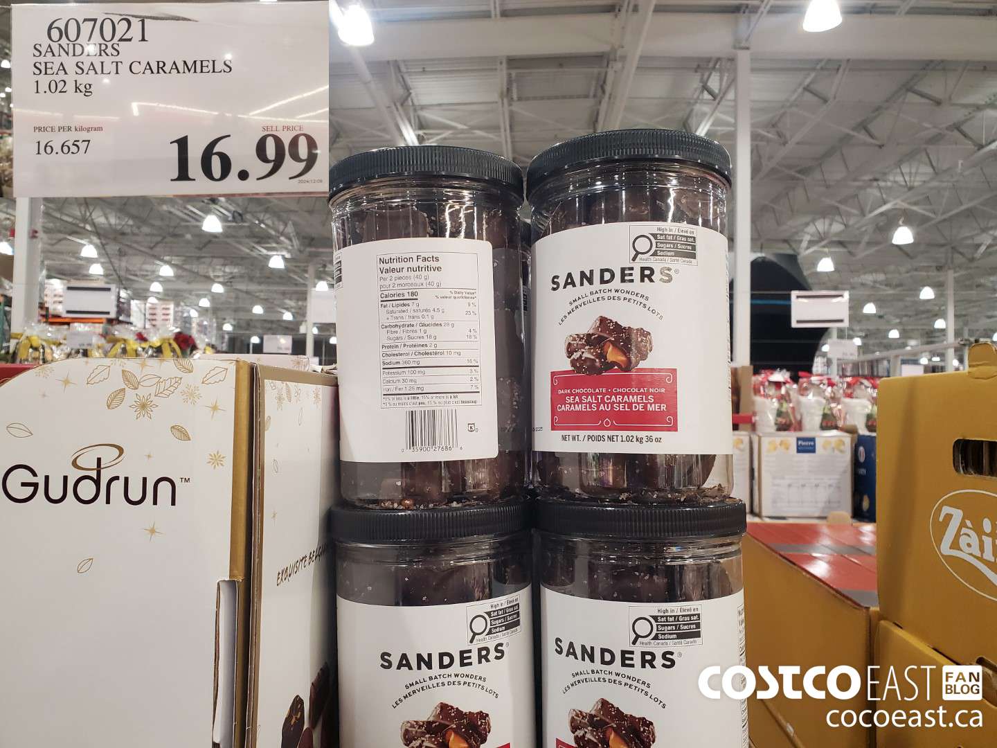 607021 SANDERS SEA SALT CARAMELS 1.02KG $16.99