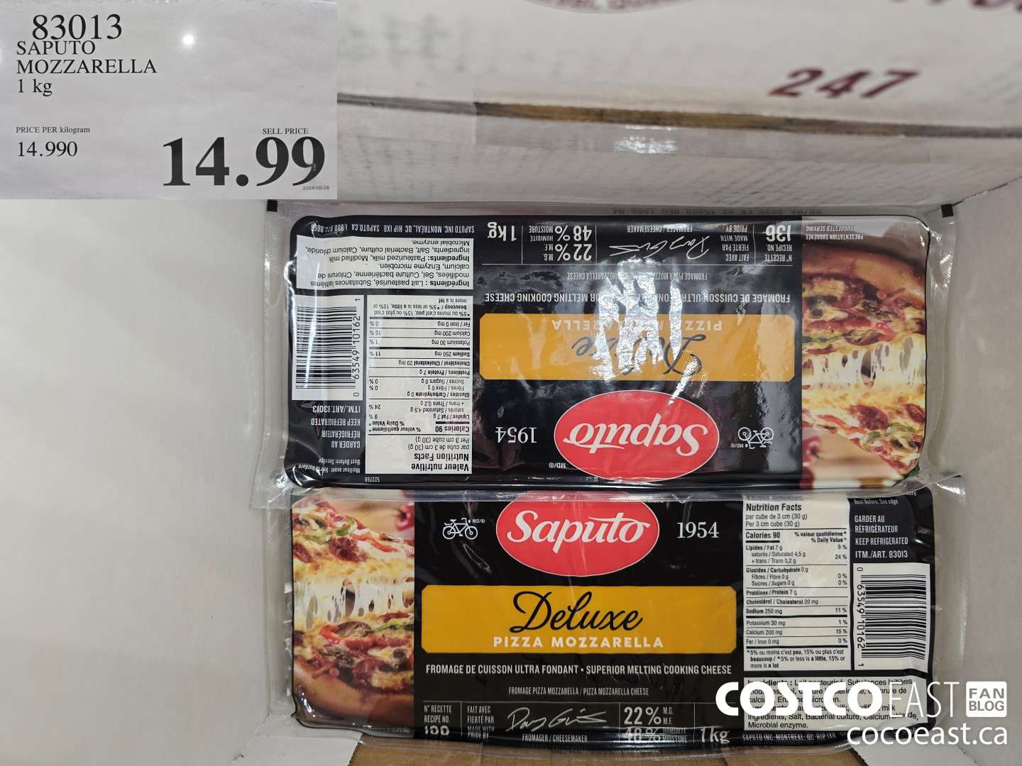 83013 SAPUTO MOZZARELLA 1 KG $14.99