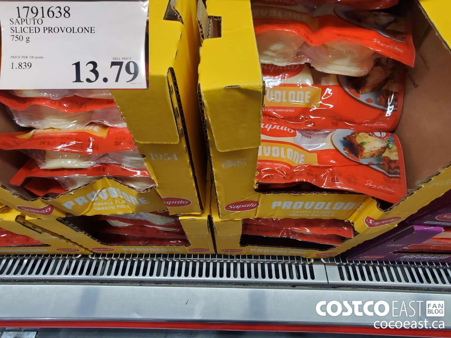 1791638 SAPUTO SLICED PROVOLONE 750 g $13.79