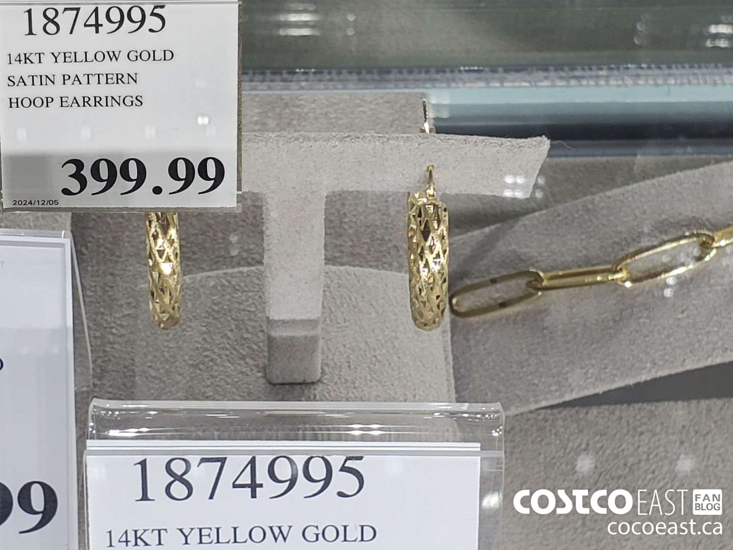 1874995 SATIN PATTERN HOOP EARRINGS $399.99