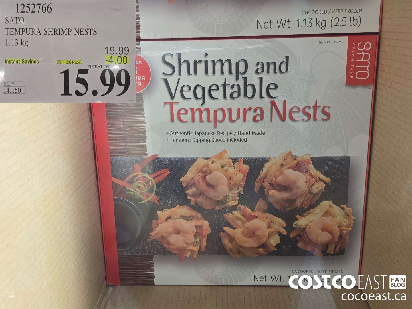 1252766 SATO TEMPURA SHRIMP NESTS 1.13KG ($4.00 INSTANT SAVINGS EXPIRES ON 2024-12-08) $15.99