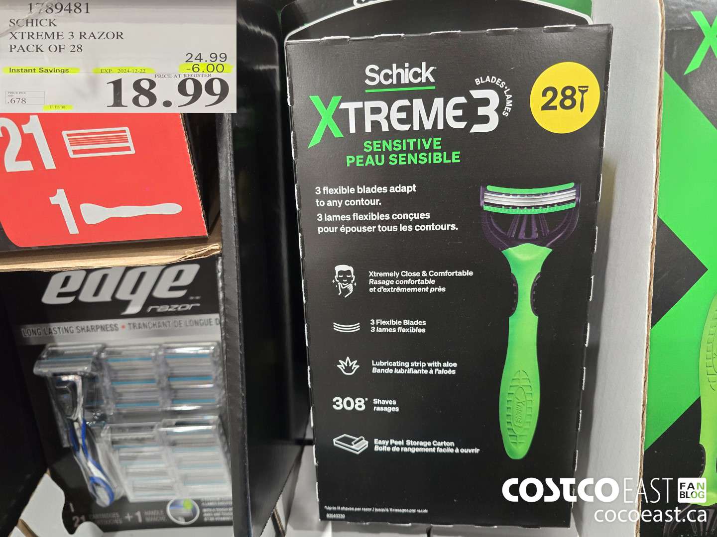 1789481 SCHICK XTREME 3 RAZOR PACK OF 28 ($6.00 INSTANT SAVINGS EXPIRES ON 2024-12-22) $18.99