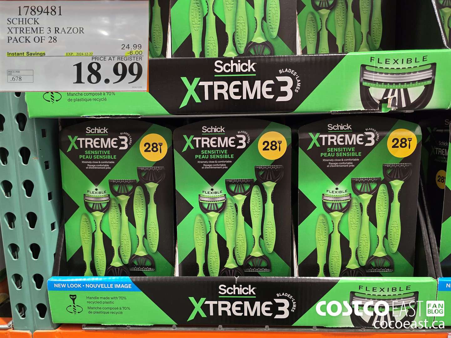 1789481 SCHICK XTREME 3 RAZOR PACK OF 28 ($6.00 INSTANT SAVINGS EXPIRES ON 2024-12-22) $18.99