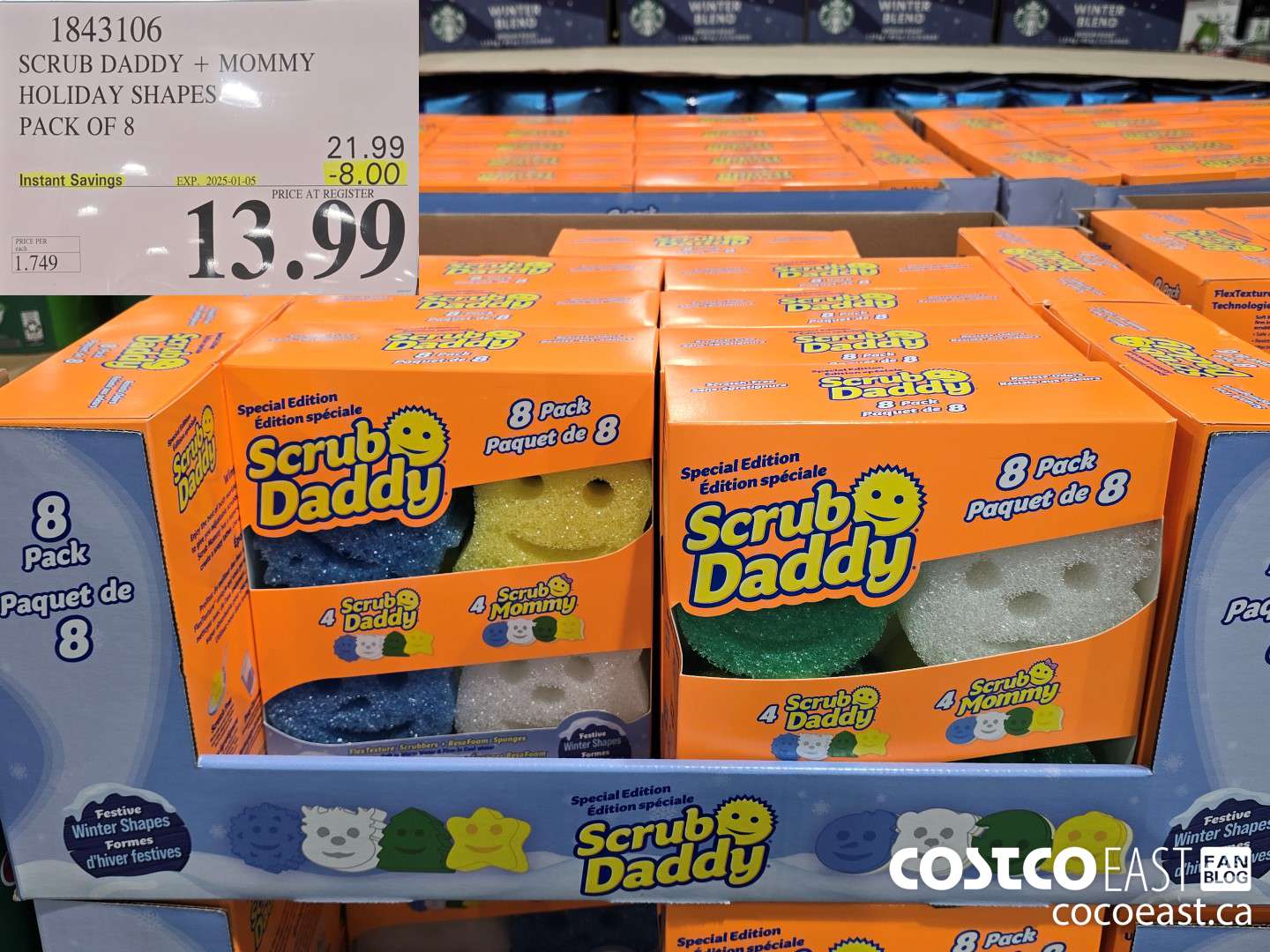 1843106 SCRUB DADDY + MOMMY HOLIDAY SHAPES PACK OF 8 ($8.00 INSTANT SAVINGS EXPIRES ON 2025-01-05) $13.99