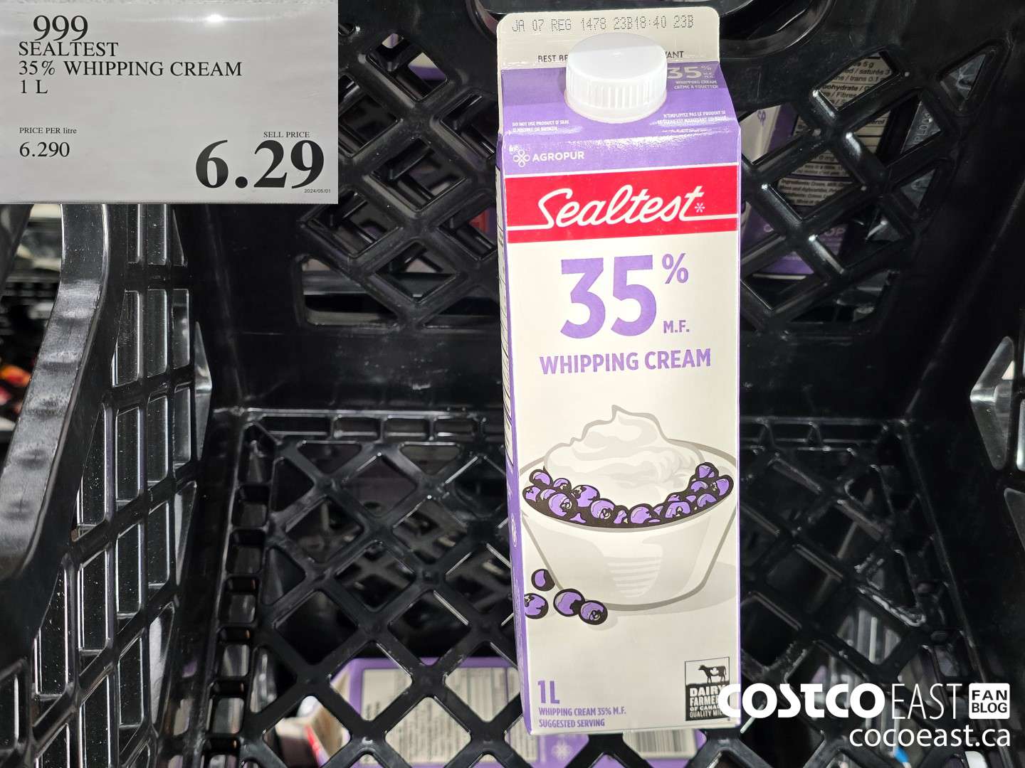 999 SEALTEST 35% WHIPPING CREAM 1 L $6.29