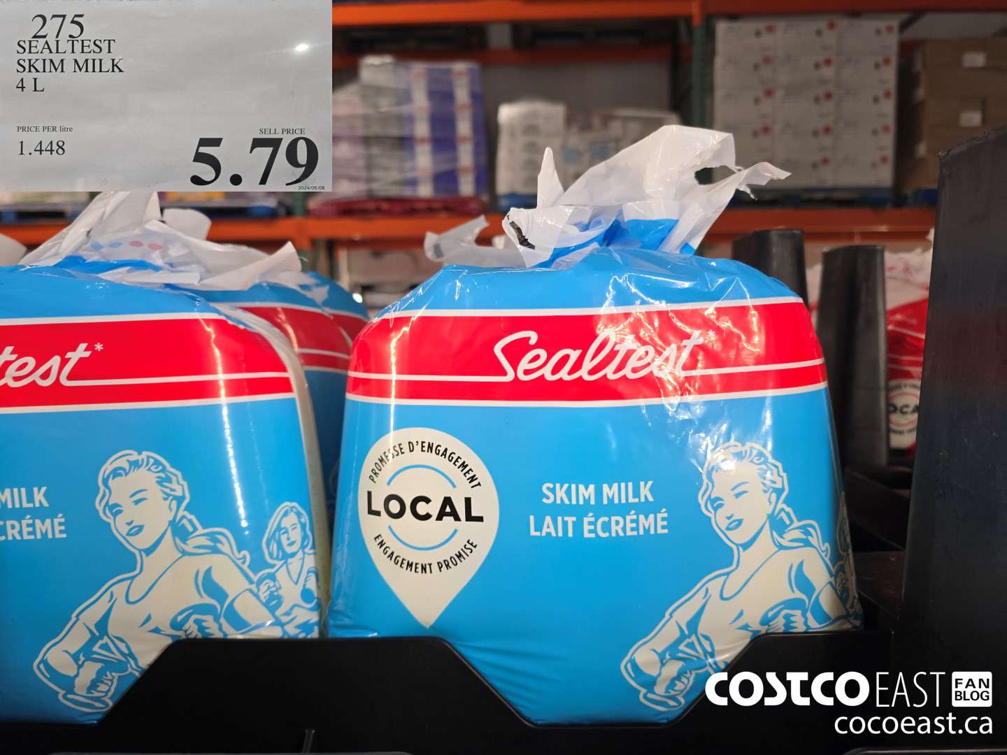 275 SEALTEST SKIM MILK 4 L $5.79