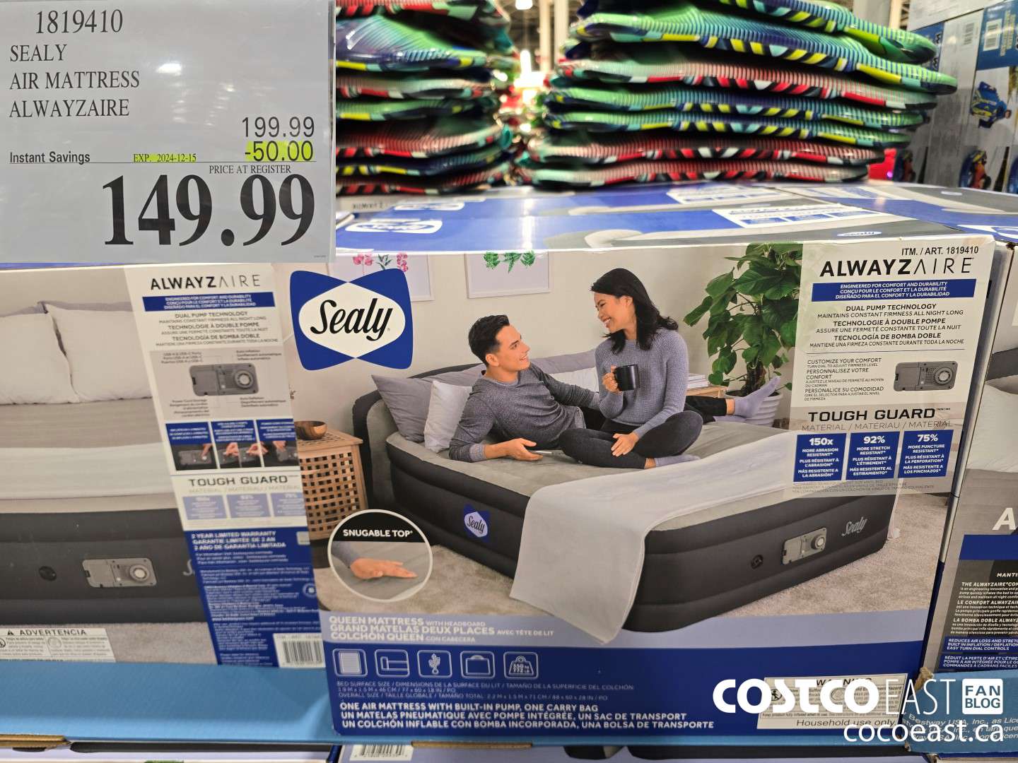 1819410 SEALY AIR MATTRESS ALWAYZAIRE ($50.00 INSTANT SAVINGS EXPIRES ON 2024-12-15) $149.99