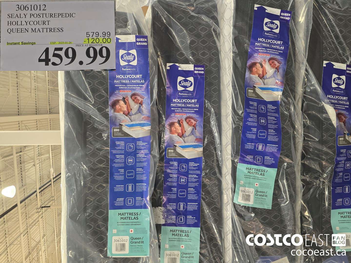 3061012 SEALY POSTUREPEDIC HOLLYCOURT QUEEN MATTRESS ($120.00 INSTANT SAVINGS EXPIRES ON 2025-01-26) $459.99