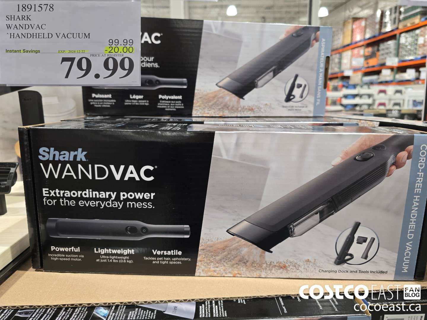 1891578 SHARK WANDVAC HANDHELD VACUUM ($20.00 INSTANT SAVINGS EXPIRES ON 2024-12-22) $79.99