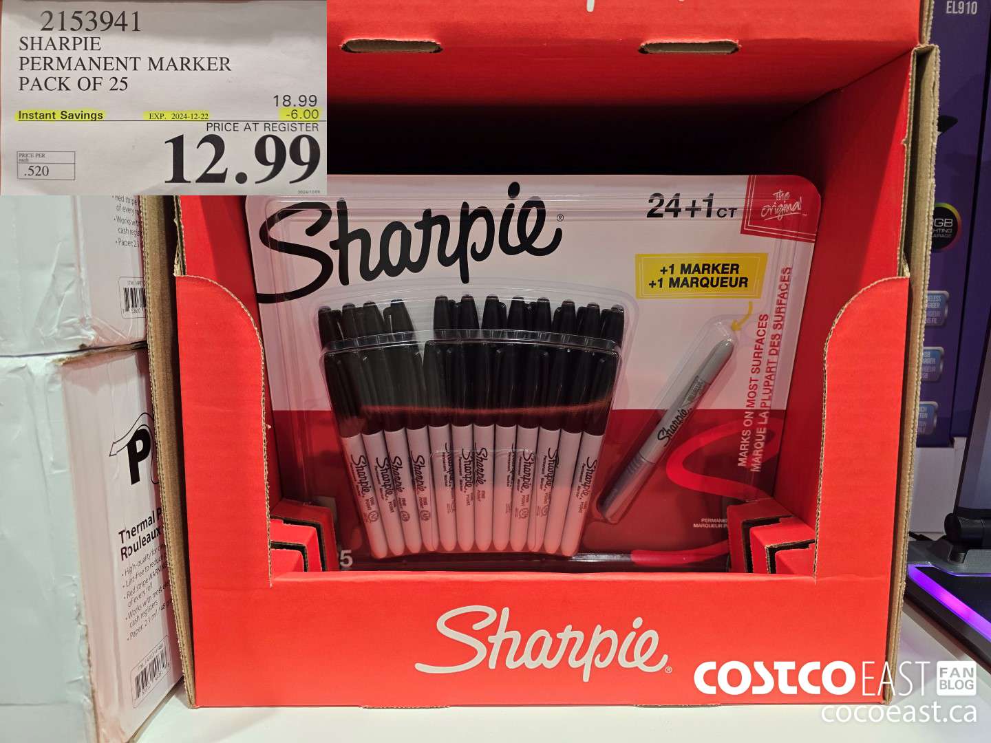 2153941 SHARPIE PERMANENT MARKER PACK OF 25 ($6.00 INSTANT SAVINGS EXPIRES ON 2024-12-22) $12.99