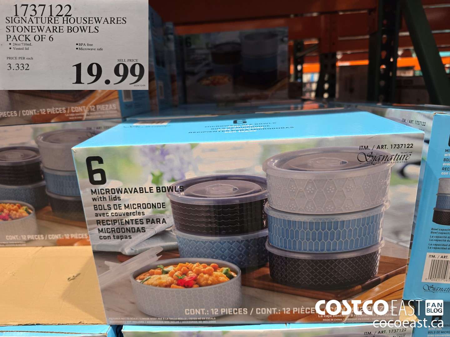 1737122 SIGNATURE HOUSEWARES STONEWARE BOWLS PACK OF 6 $19.99