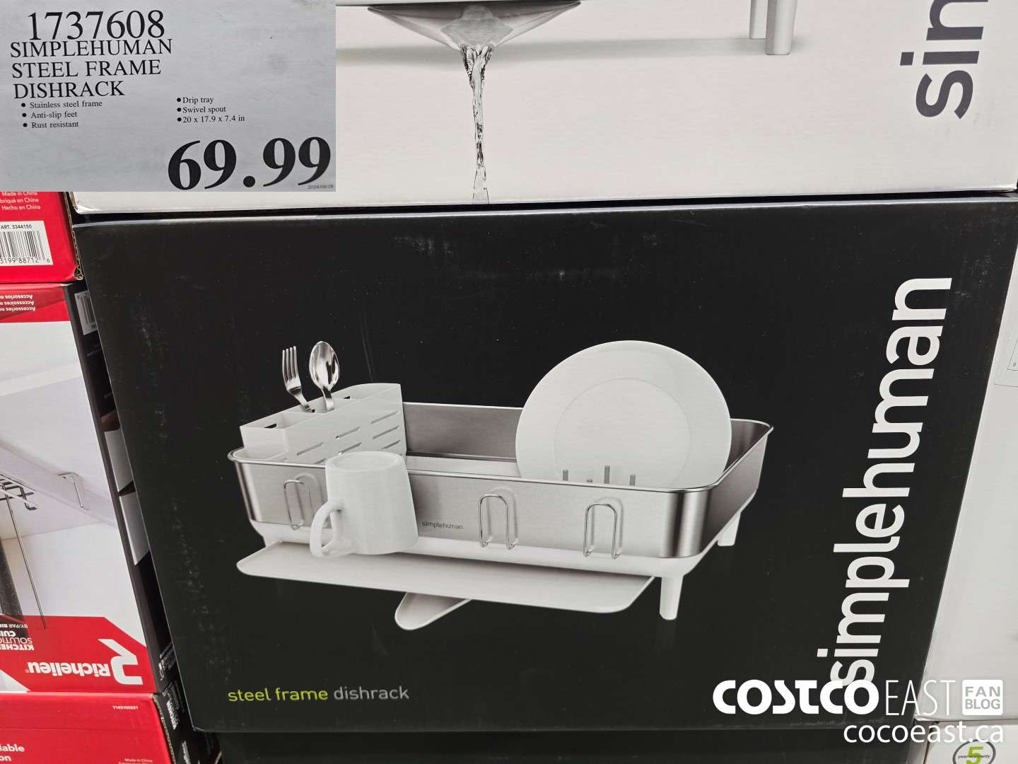 1737608 SIMPLEHUMAN STEEL FRAME DISHRACK $69.99