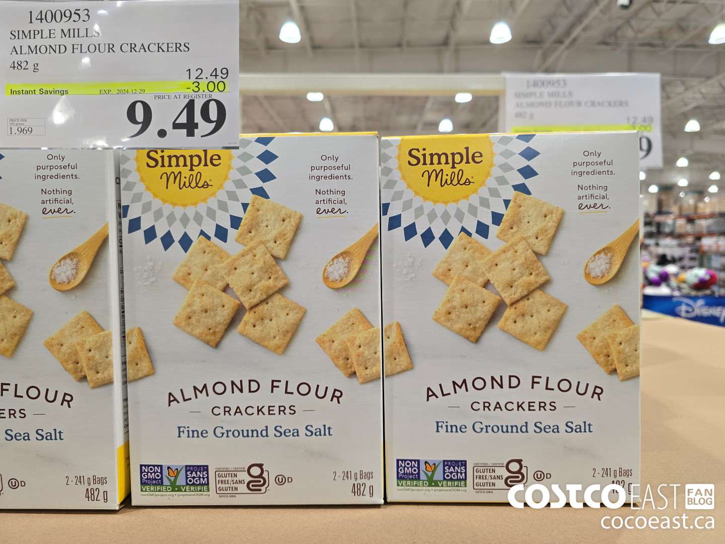 1400953 SIMPLE MILLS ALMOND FLOUR CRACKERS 482 G ($3.00 INSTANT SAVINGS EXPIRES ON 2024-12-29) $9.49