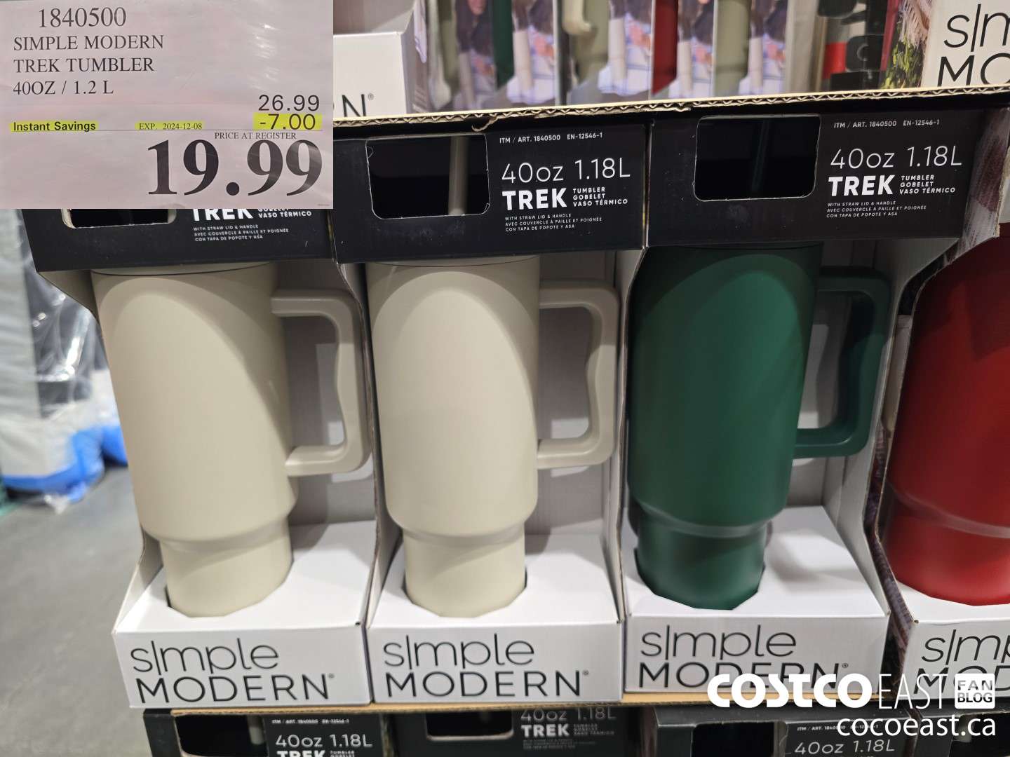 1840500 SIMPLE MODERN TREK TUMBLER 40Z / 1.2L ($7.00 INSTANT SAVINGS EXPIRES ON 2024-12-08) $19.99