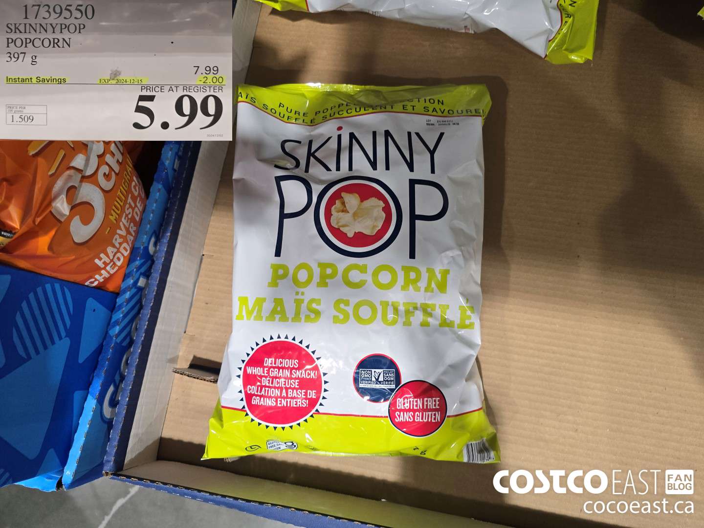 1739550 SKINNYPOP POPCORN 397 G 2024-012-15 ($2.00 INSTANT SAVINGS) $5.99