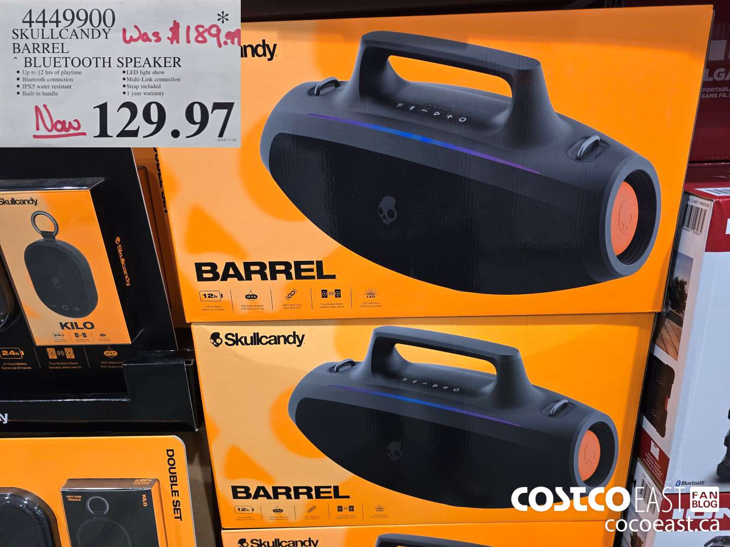 4449900 SKULLCANDY BARREL ~ BLUETOOTH SPEAKER $129.97