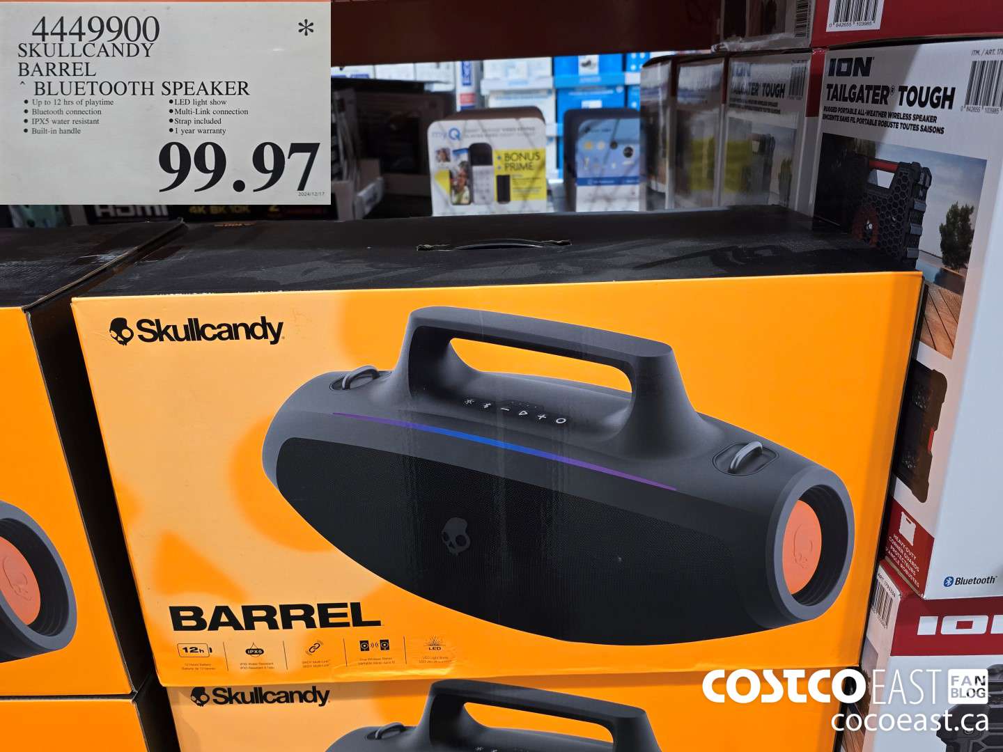 4449900 SKULLCANDY BARREL ~ BLUETOOTH SPEAKER $99.97