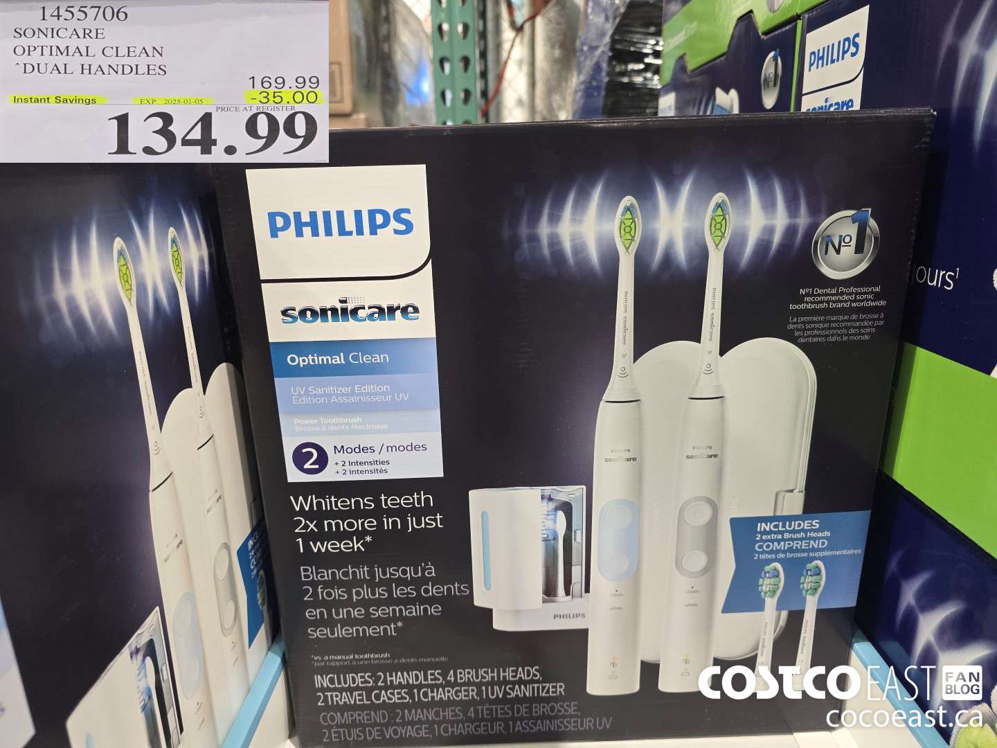 1455706 SONICARE OPTIMAL CLEAN DUAL HANDLES ($35.00 INSTANT SAVINGS EXPIRES ON 2024-01-05) $134.99