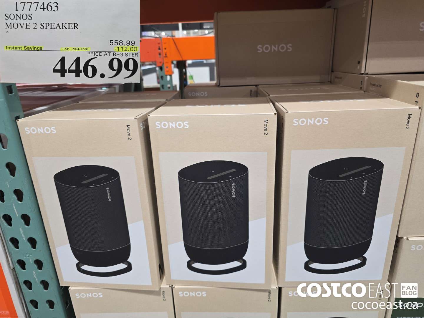 1777463 SONOS MOVE 2 SPEAKER ($112.00 INSTANT SAVINGS EXPIRES ON 2024-12-02) $447.99