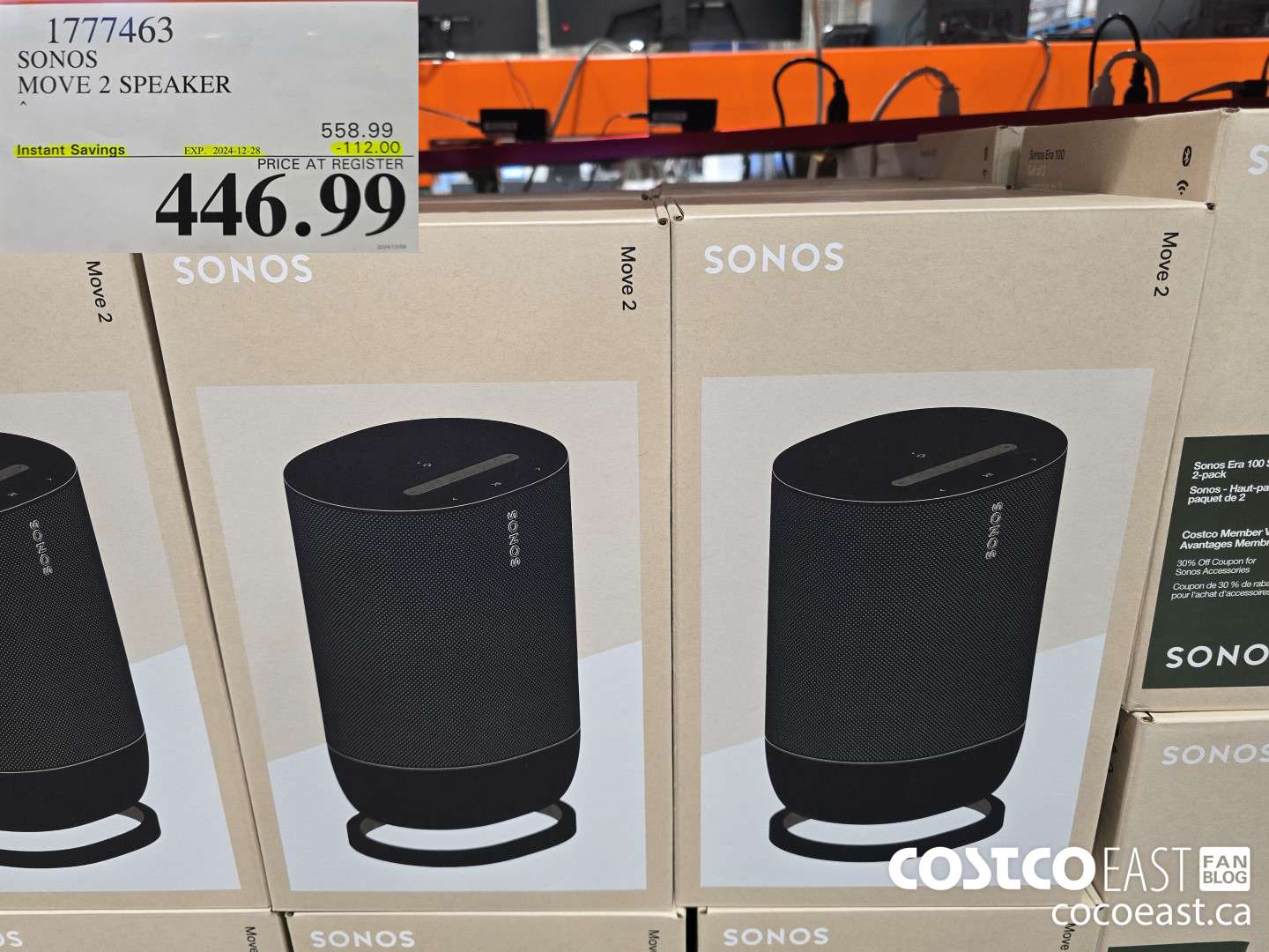 1777463 SONOS MOVE 2 SPEAKER ($112.00 INSTANT SAVINGS EXPIRES ON 2024-12-28) $446.99